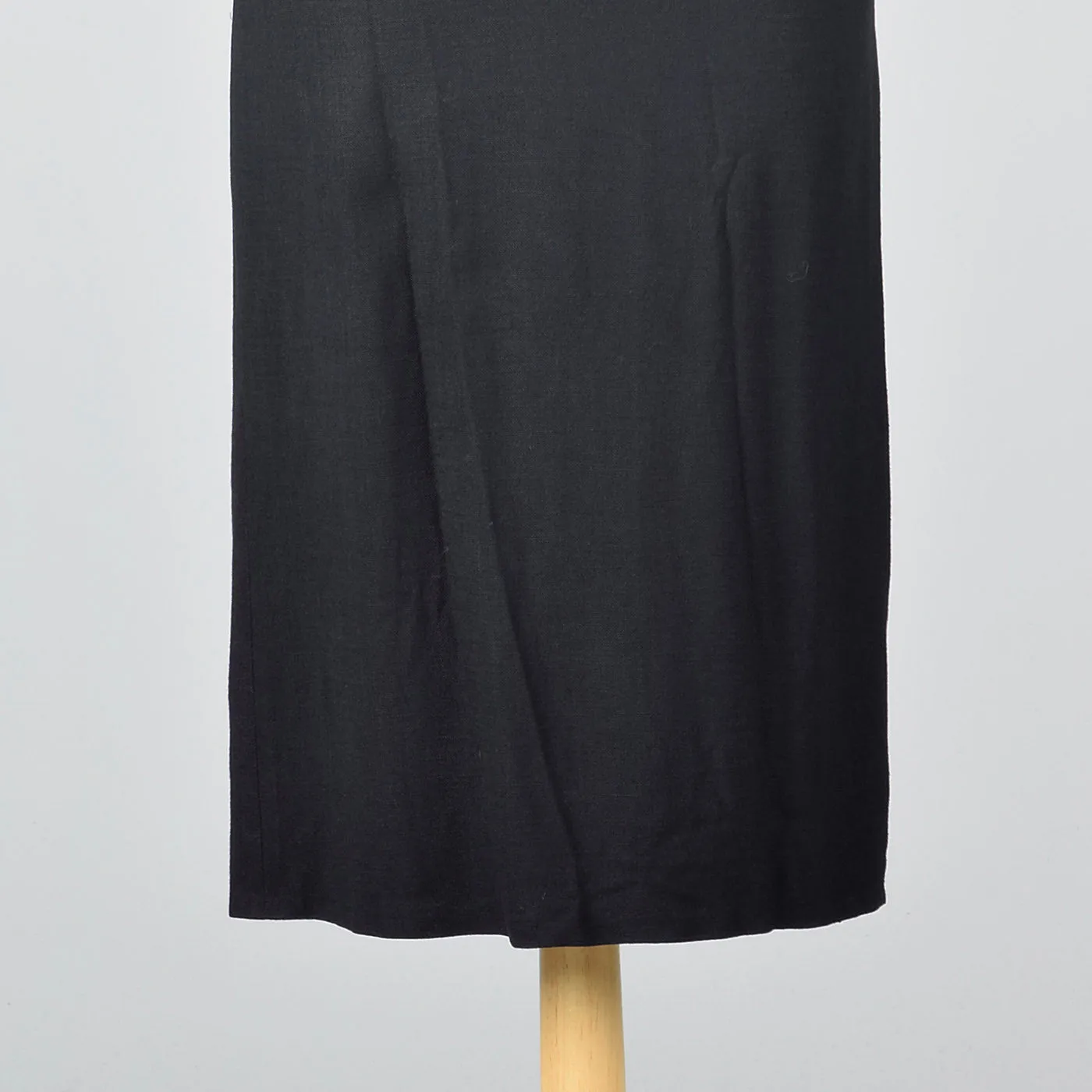 1950s Black Wiggle Dress with Gingham Trim and Jacket