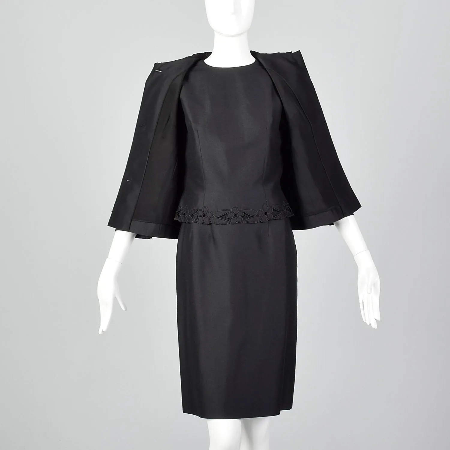 1960s Black Three Piece Skirt Set