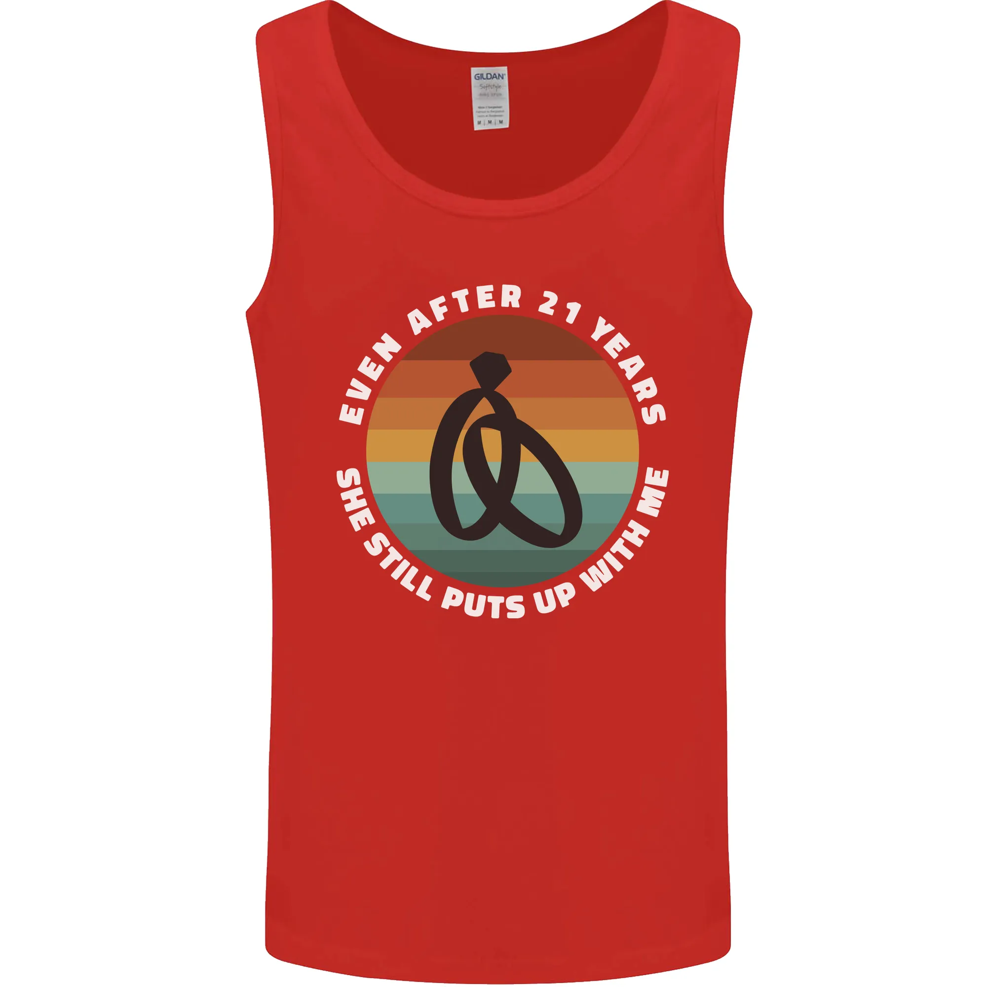 21 Year Wedding Anniversary 21st Marriage Mens Vest Tank Top