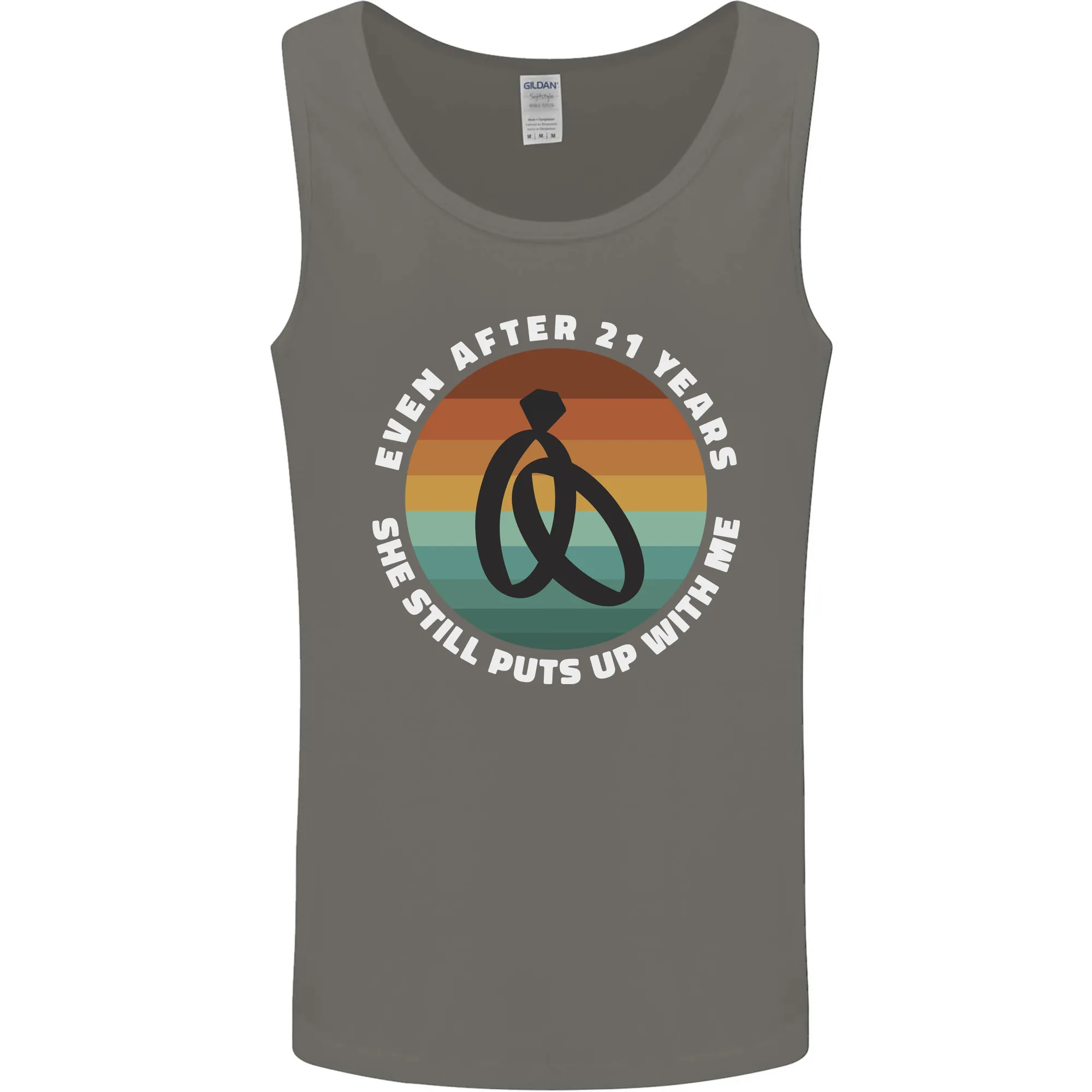 21 Year Wedding Anniversary 21st Marriage Mens Vest Tank Top