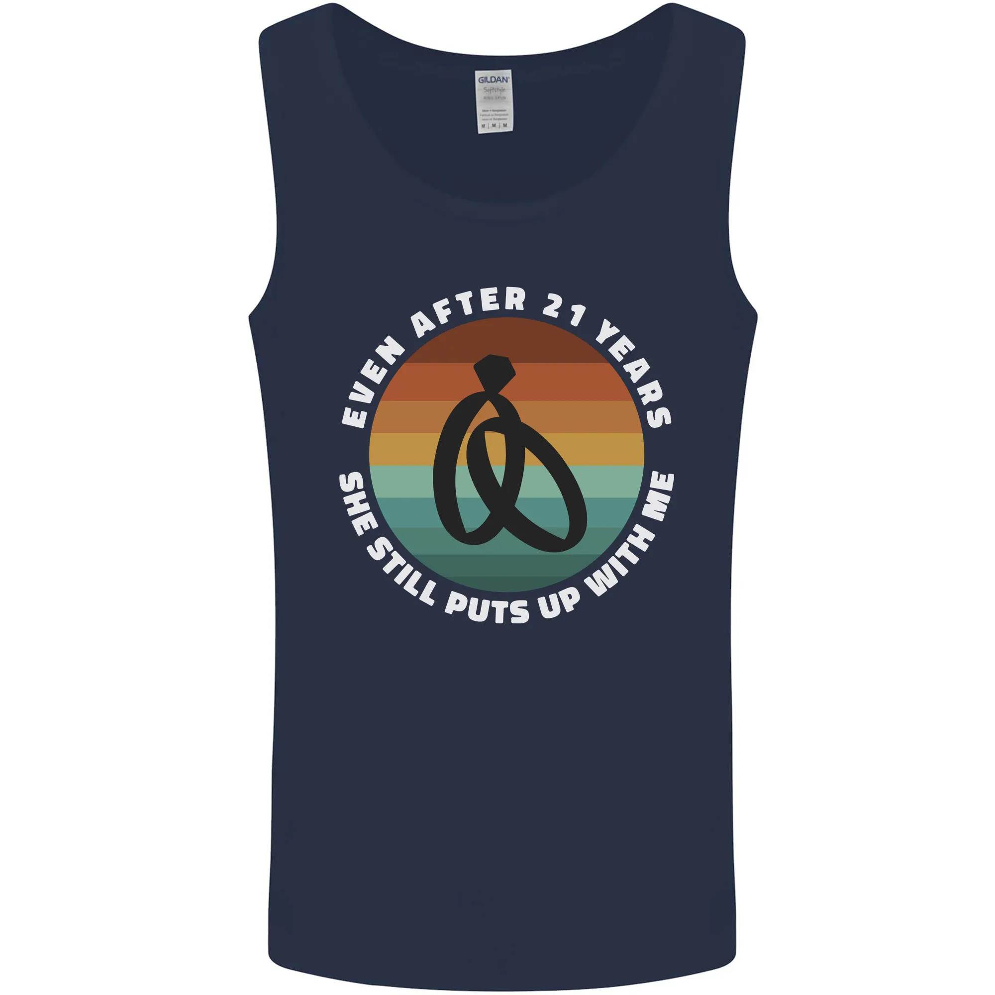 21 Year Wedding Anniversary 21st Marriage Mens Vest Tank Top