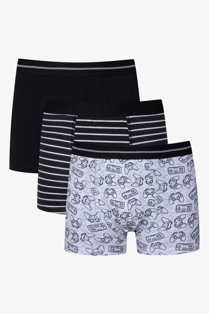 3 Pack Boxers Black & Grey
