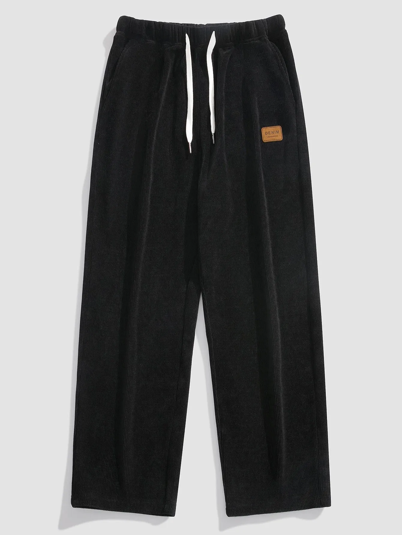 Bear In Leather Jacket Print Relax Fit Hoodie & Straight Leg Corduroy Pants