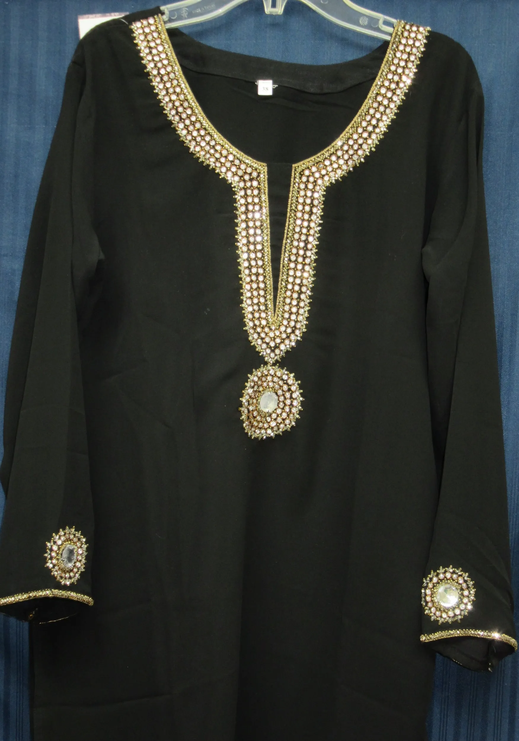 Blouse 8987 Solid Color Georgette Gold Detail Cocktail Wear Medium Size Kurti