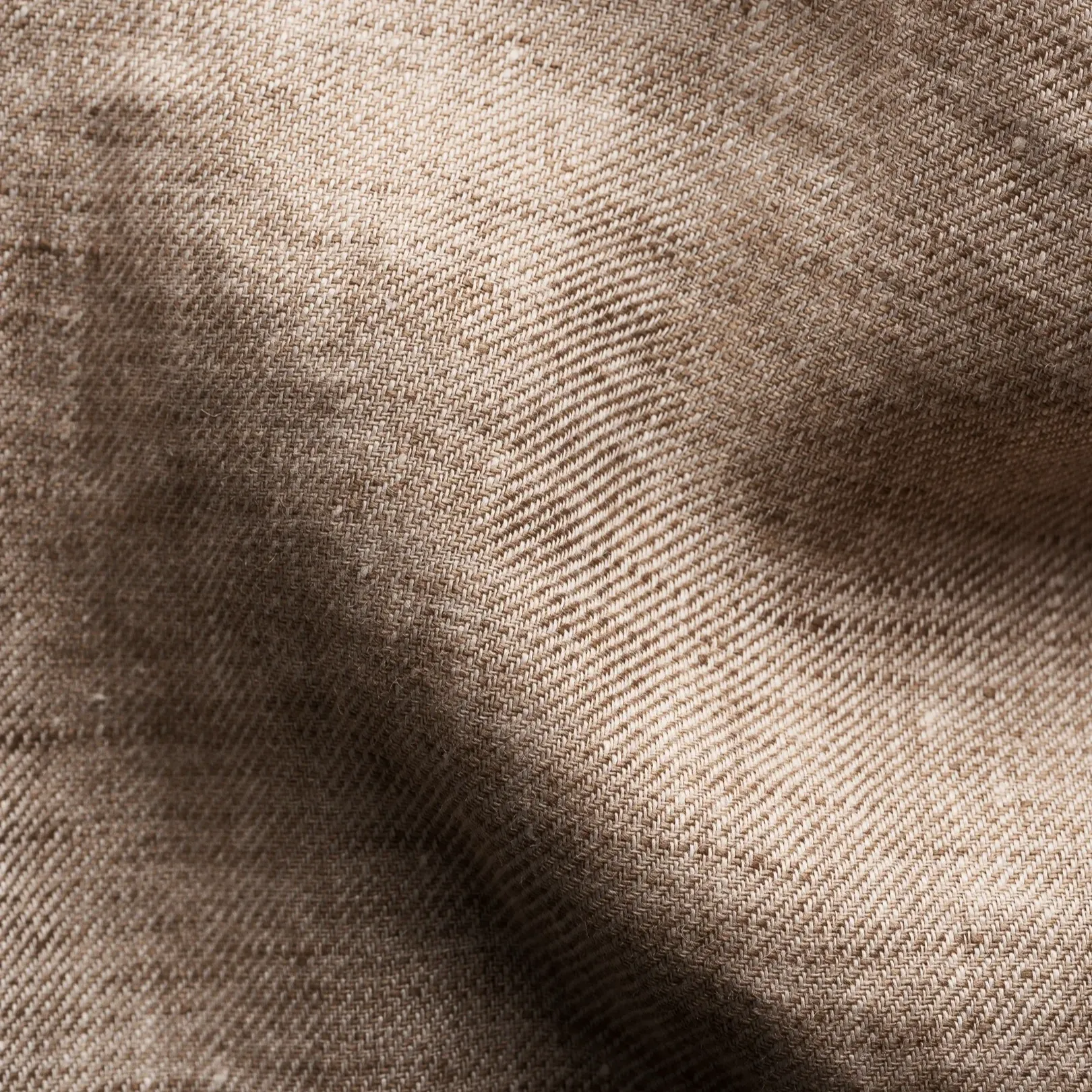 Brown Solid Linen Twill Slim Fit Shirt - ETON
