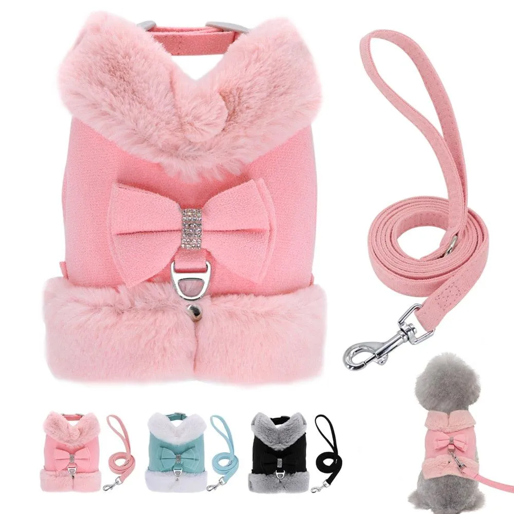 Cute Warm Winter Pet Harness Vest Set