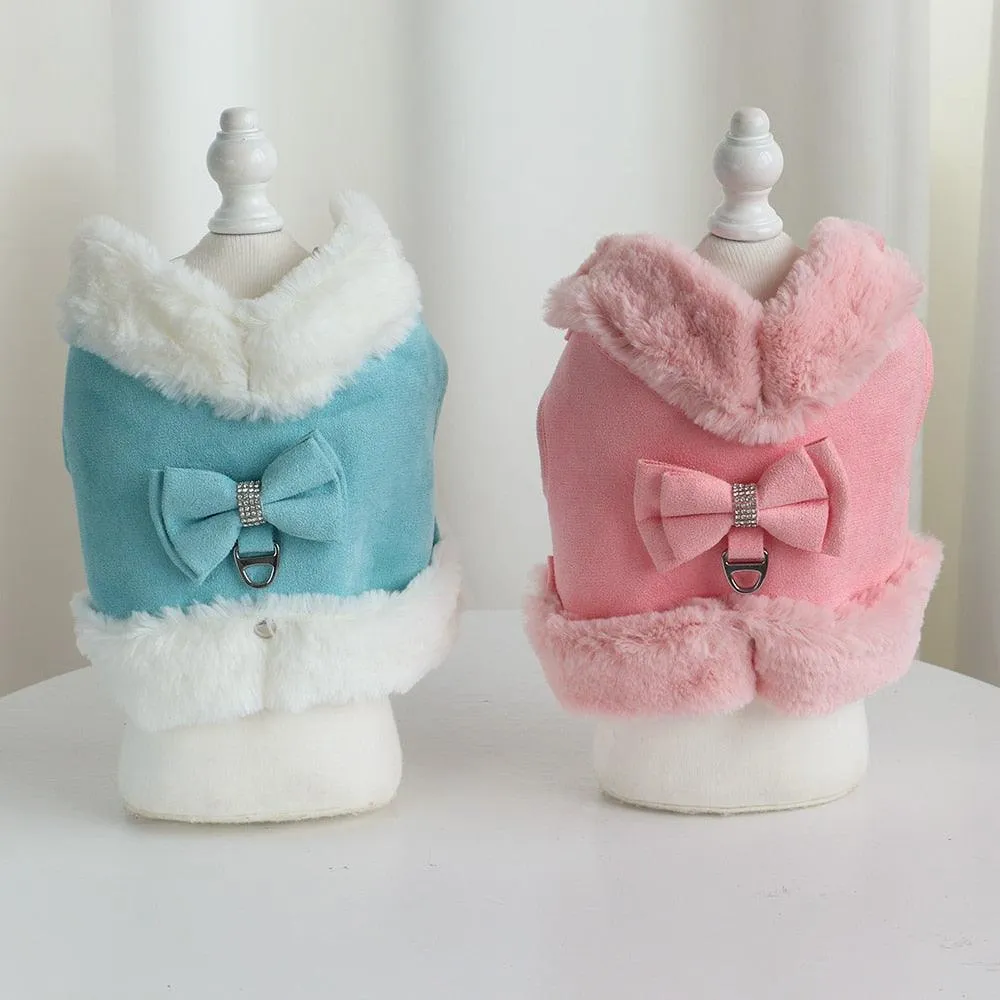 Cute Warm Winter Pet Harness Vest Set
