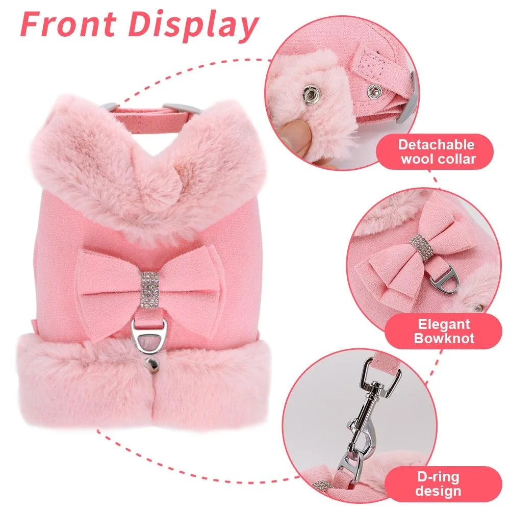Cute Warm Winter Pet Harness Vest Set