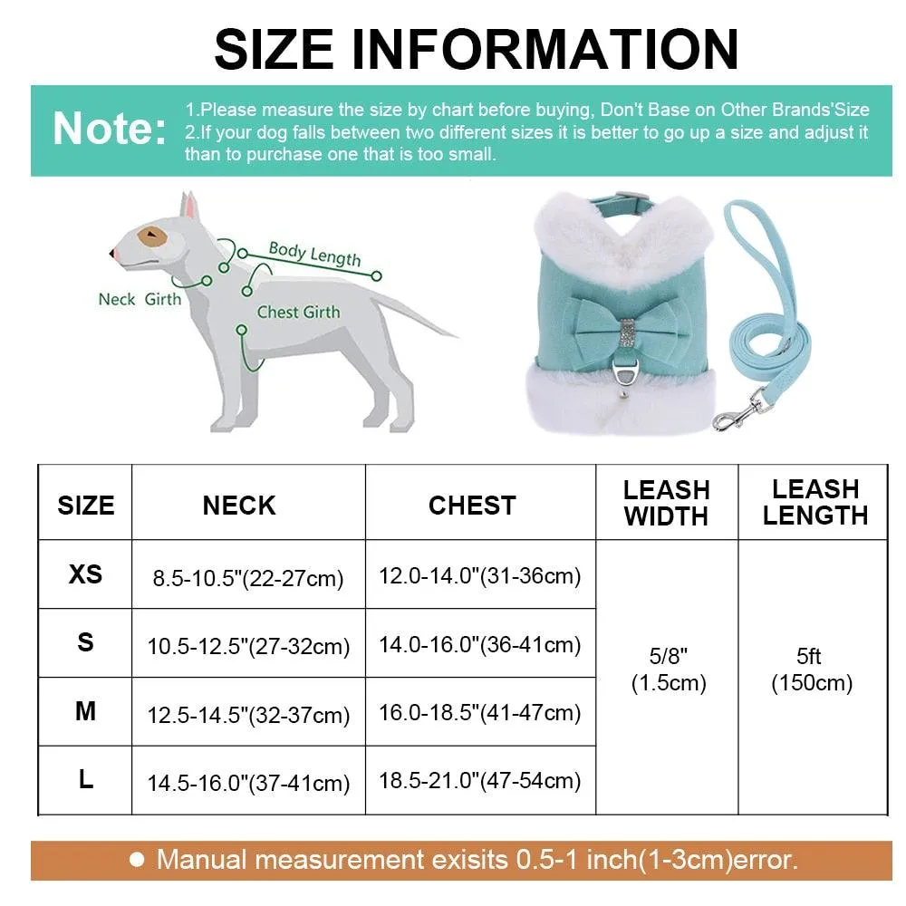 Cute Warm Winter Pet Harness Vest Set
