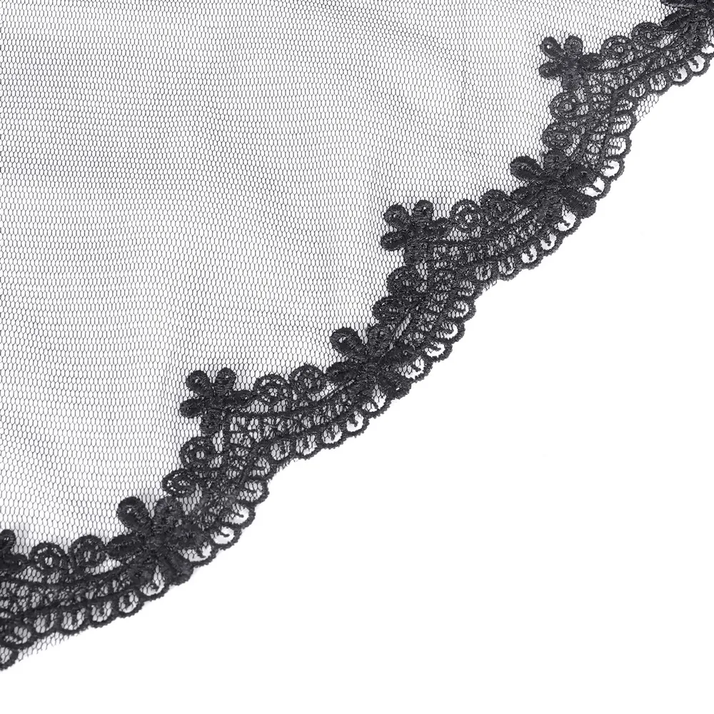 Gothic Ruched Pants with Tulle and Lace Flare Hem