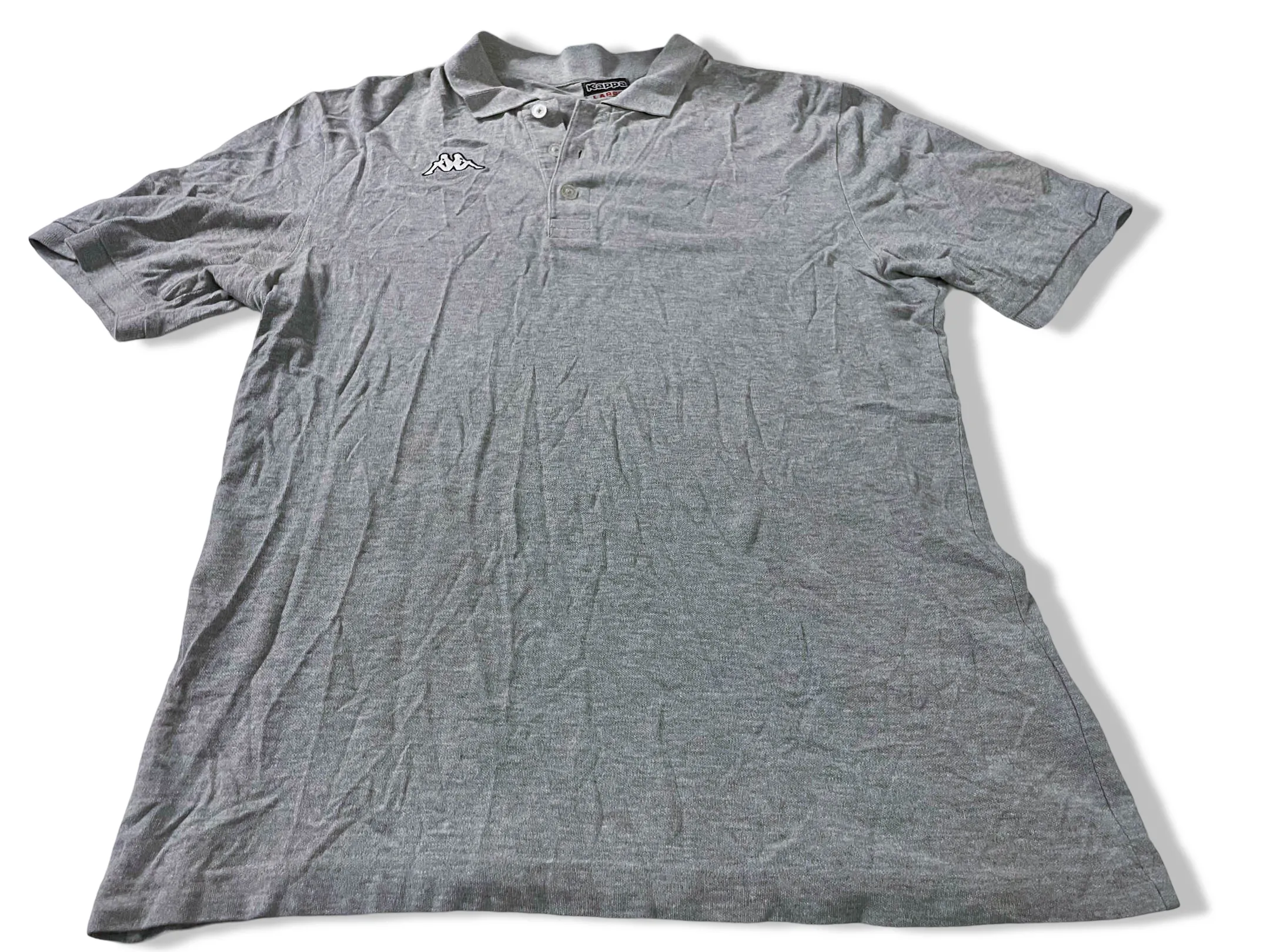 Vintage Men's Kappa grey large short sleeve polo's|L29 W21| SKU 4111