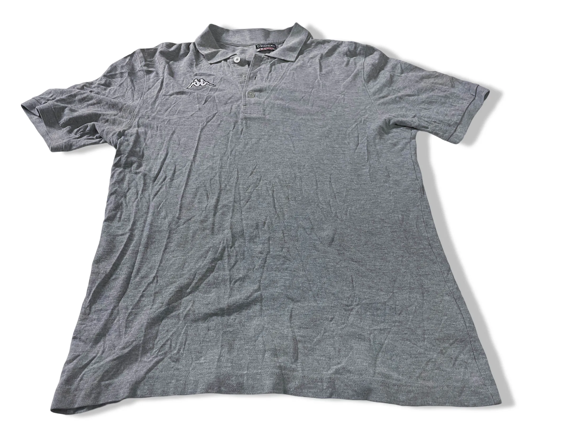Vintage Men's Kappa grey large short sleeve polo's|L29 W21| SKU 4111