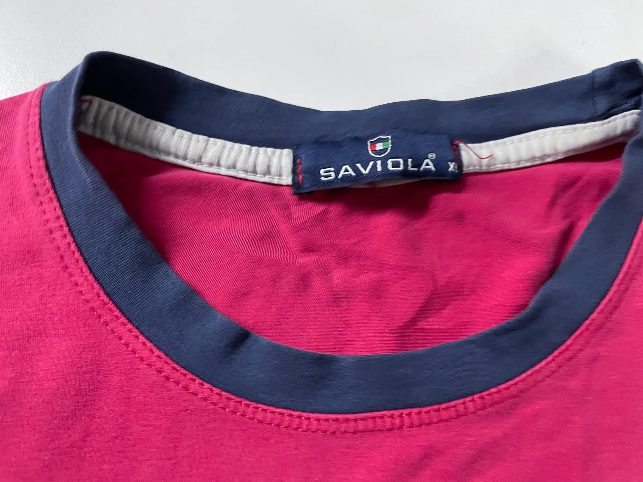 Vintage men's Saviola JPS italia red graphics tees in XL|L26 W18| SKU 4125