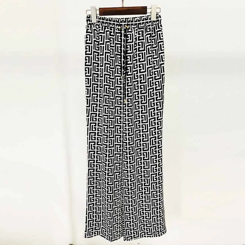 Women Chic Maze Double Breasted Belted Blazer   Elastic Waist Trousers Pants Suit